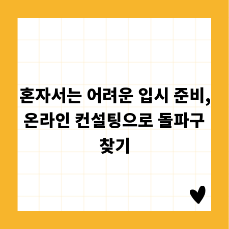 혼자서는 어려운 입시 준비, 온라인 컨설팅으로 돌파구 찾기