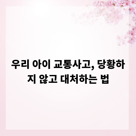 우리 아이 교통사고, 당황하지 않고 대처하는 법