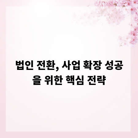법인 전환, 사업 확장 성공을 위한 핵심 전략
