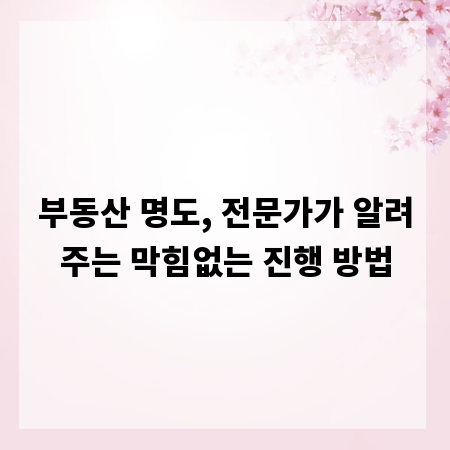 부동산 명도, 전문가가 알려주는 막힘없는 진행 방법