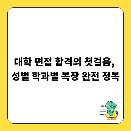 대학 면접 합격의 첫걸음, 성별 학과별 복장 완전 정복