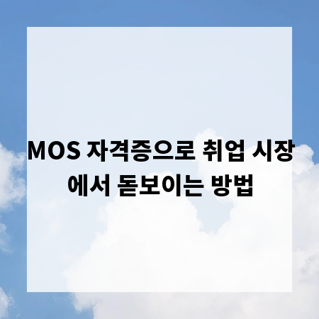MOS 자격증으로 취업 시장에서 돋보이는 방법