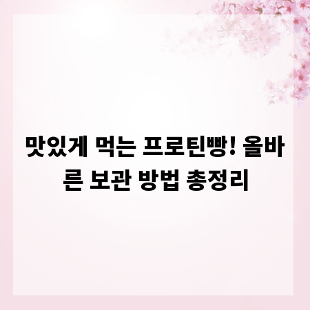 맛있게 먹는 프로틴빵! 올바른 보관 방법 총정리