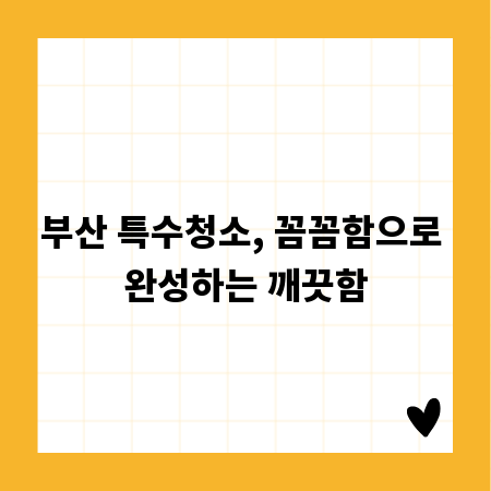 부산 특수청소, 꼼꼼함으로 완성하는 깨끗함