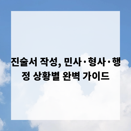 진술서 작성, 민사·형사·행정 상황별 완벽 가이드