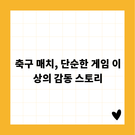 축구 매치, 단순한 게임 이상의 감동 스토리