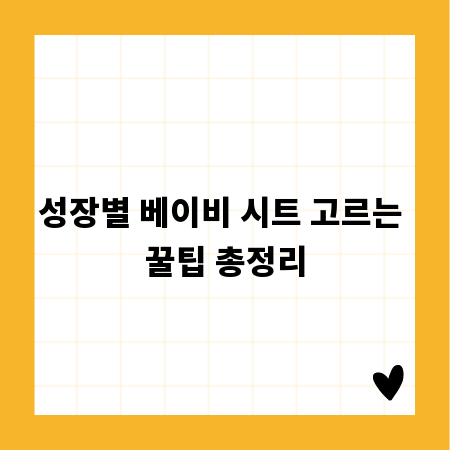 성장별 베이비 시트 고르는 꿀팁 총정리