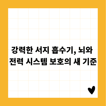 강력한 서지 흡수기, 뇌와 전력 시스템 보호의 새 기준