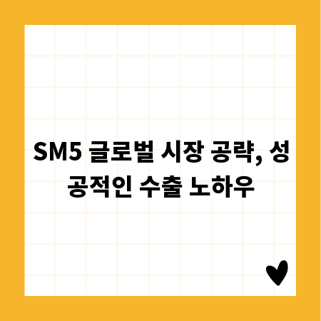 SM5 글로벌 시장 공략, 성공적인 수출 노하우
