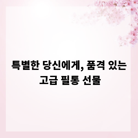 특별한 당신에게, 품격 있는 고급 필통 선물