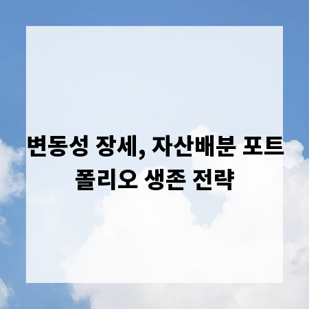 변동성 장세, 자산배분 포트폴리오 생존 전략