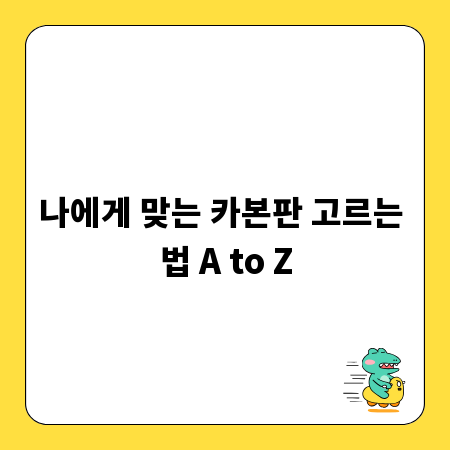 나에게 맞는 카본판 고르는 법 A to Z