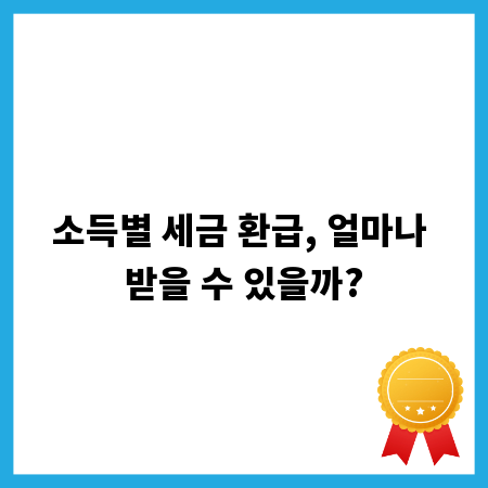 소득별 세금 환급, 얼마나 받을 수 있을까?