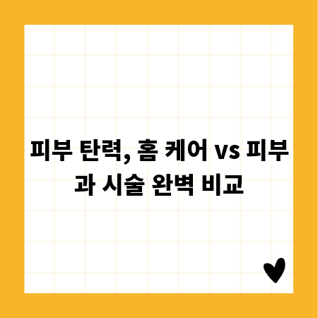 피부 탄력, 홈 케어 vs 피부과 시술 완벽 비교