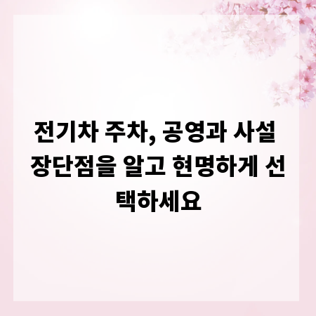 전기차 주차, 공영과 사설 장단점을 알고 현명하게 선택하세요