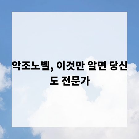 악조노벨, 이것만 알면 당신도 전문가