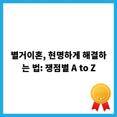 별거이혼, 현명하게 해결하는 법: 쟁점별 A to Z