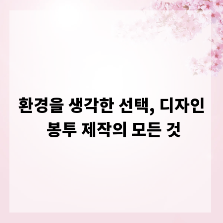 환경을 생각한 선택, 디자인 봉투 제작의 모든 것