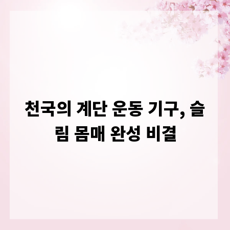 천국의 계단 운동 기구, 슬림 몸매 완성 비결