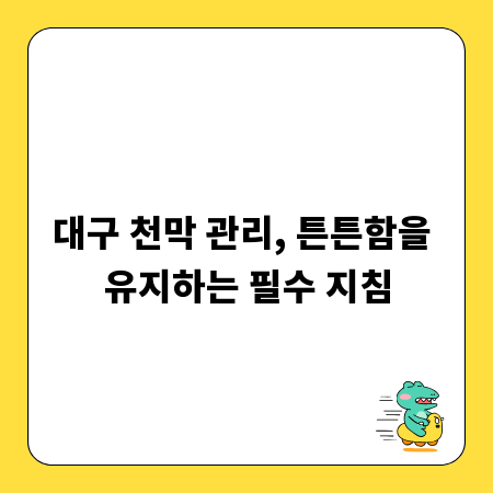 대구 천막 관리, 튼튼함을 유지하는 필수 지침