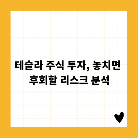 테슬라 주식 투자, 놓치면 후회할 리스크 분석