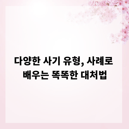 다양한 사기 유형, 사례로 배우는 똑똑한 대처법