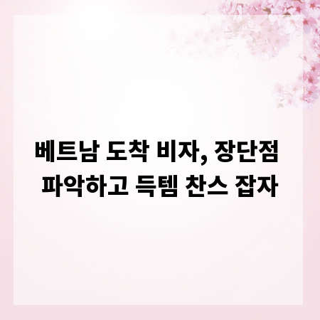 베트남 도착 비자, 장단점 파악하고 득템 찬스 잡자