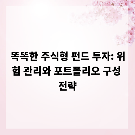 똑똑한 주식형 펀드 투자: 위험 관리와 포트폴리오 구성 전략