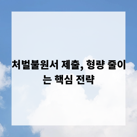 처벌불원서 제출, 형량 줄이는 핵심 전략