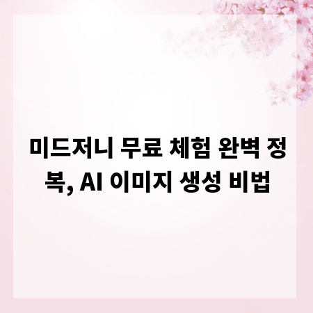미드저니 무료 체험 완벽 정복, AI 이미지 생성 비법