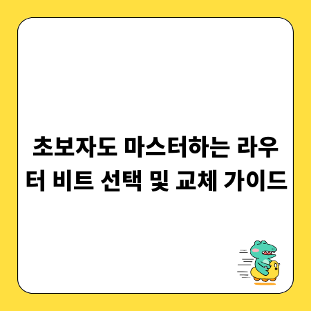 초보자도 마스터하는 라우터 비트 선택 및 교체 가이드