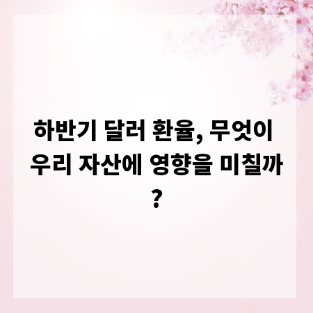 하반기 달러 환율, 무엇이 우리 자산에 영향을 미칠까?
