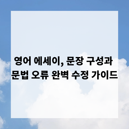 영어 에세이, 문장 구성과 문법 오류 완벽 수정 가이드
