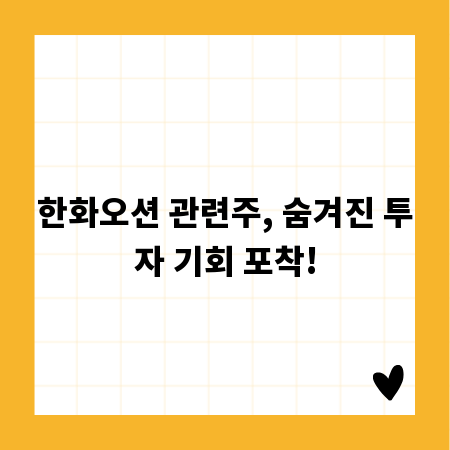 한화오션 관련주, 숨겨진 투자 기회 포착!