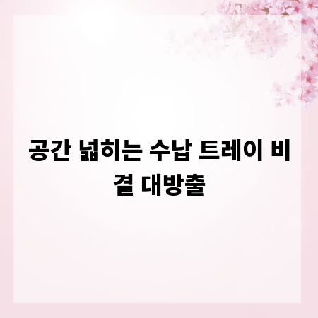 공간 넓히는 수납 트레이 비결 대방출