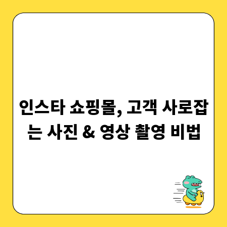인스타 쇼핑몰, 고객 사로잡는 사진 & 영상 촬영 비법