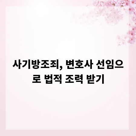 사기방조죄, 변호사 선임으로 법적 조력 받기