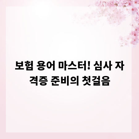 보험 용어 마스터! 심사 자격증 준비의 첫걸음