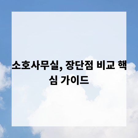 소호사무실, 장단점 비교 핵심 가이드