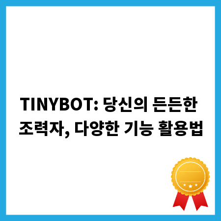 TINYBOT: 당신의 든든한 조력자, 다양한 기능 활용법