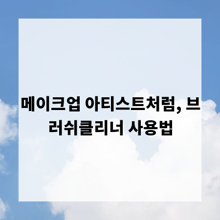 메이크업 아티스트처럼, 브러쉬클리너 사용법
