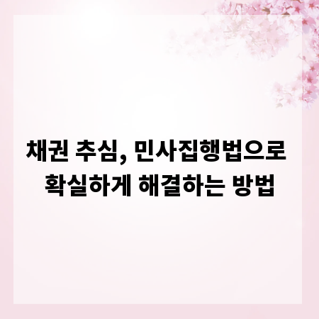 채권 추심, 민사집행법으로 확실하게 해결하는 방법