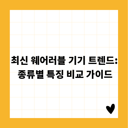 최신 웨어러블 기기 트렌드: 종류별 특징 비교 가이드