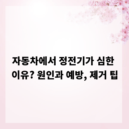 자동차에서 정전기가 심한 이유? 원인과 예방, 제거 팁