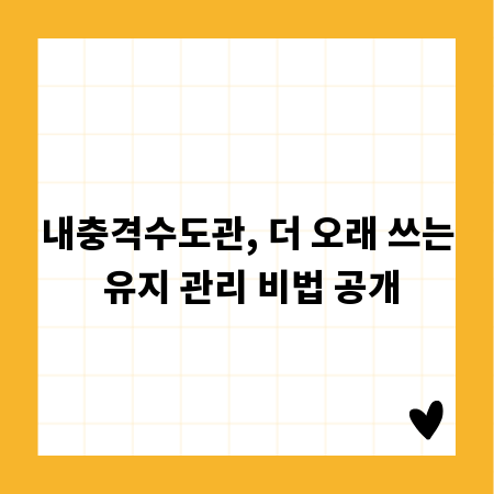 내충격수도관, 더 오래 쓰는 유지 관리 비법 공개