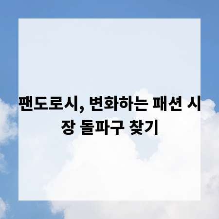 팬도로시, 변화하는 패션 시장 돌파구 찾기