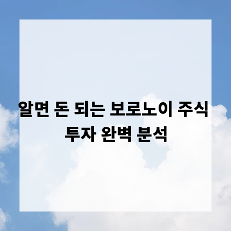 알면 돈 되는 보로노이 주식 투자 완벽 분석