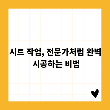 시트 작업, 전문가처럼 완벽 시공하는 비법