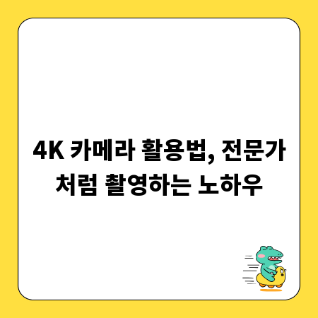 4K 카메라 활용법, 전문가처럼 촬영하는 노하우
