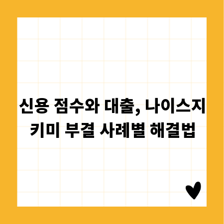 신용 점수와 대출, 나이스지키미 부결 사례별 해결법